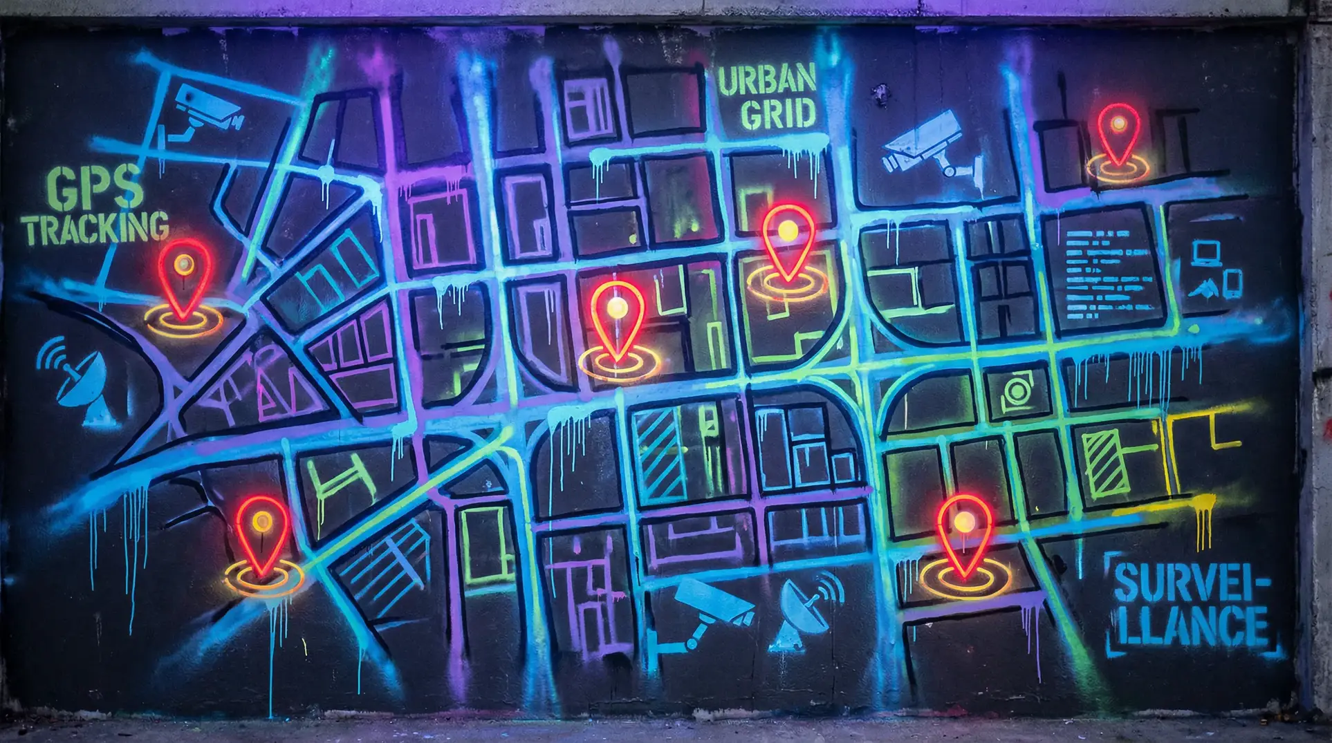 爱上你是我做过最好的事 狗仔追踪地图 - 城市涂鸦风格